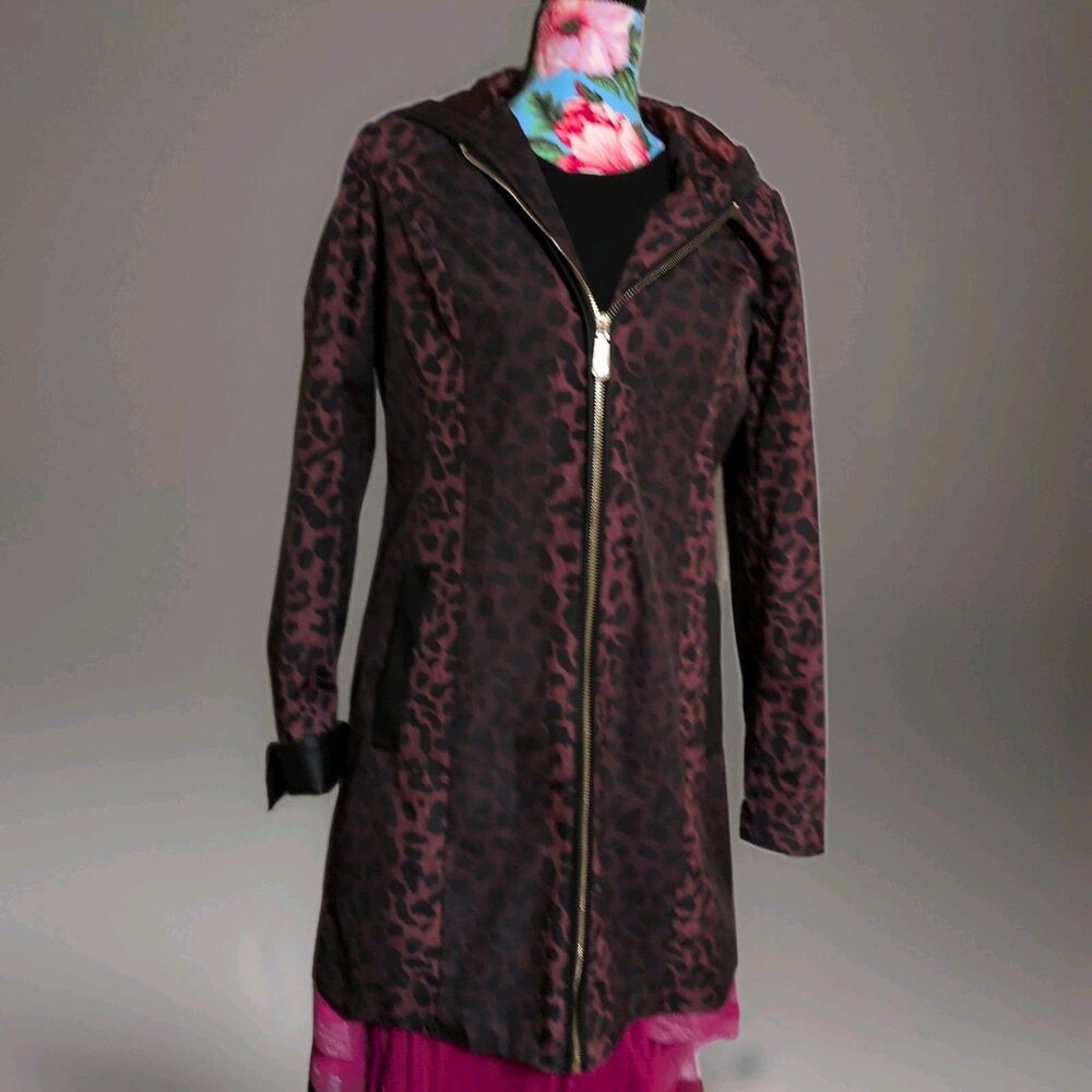 Dennis Basso Women's Jacket XXS Waterproof Coat Pink and Black Excellent Cond
